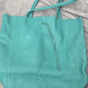 Borse In Pell Teal Leather Satchel
